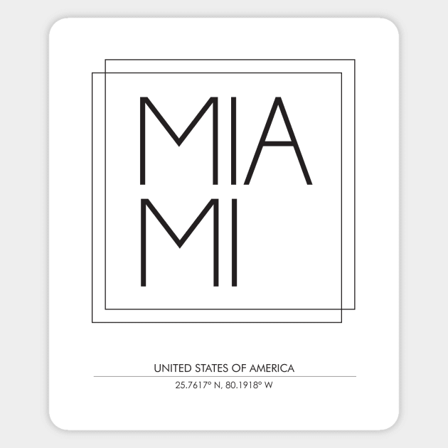 Miami city Minimal Typography Sticker by StudioGrafiikka